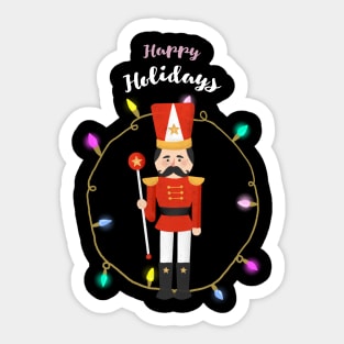 Happy Holidays Nutcracker Sticker